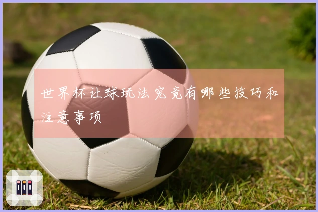 世界杯让球玩法究竟有哪些技巧和注意事项